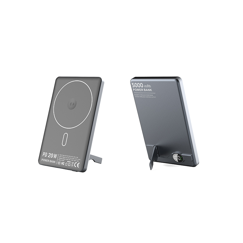 New Arrival PD20W 5000mAh LCD Display Power Bank Aluminum case Phone Charger Magnetic Wireless Power Bank