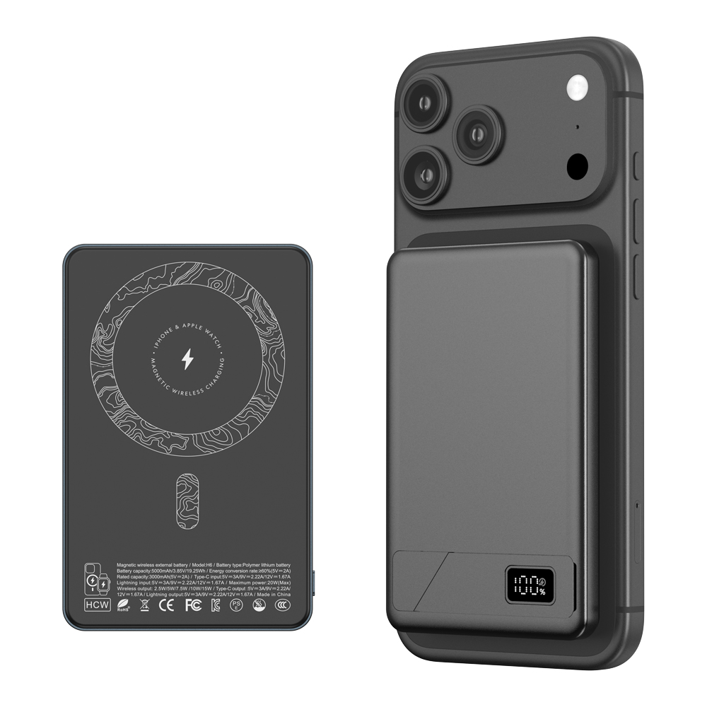 Hot Sale Pd 18W Custom logo ultra Thin Power Banks Battery Pack Mini Powerbank 5000mah Wireless Magnetic Power Bank