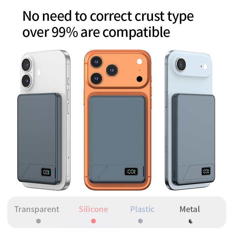 Hot Sale Pd 18W Custom logo ultra Thin Power Banks Battery Pack Mini Powerbank 5000mah Wireless Magnetic Power Bank