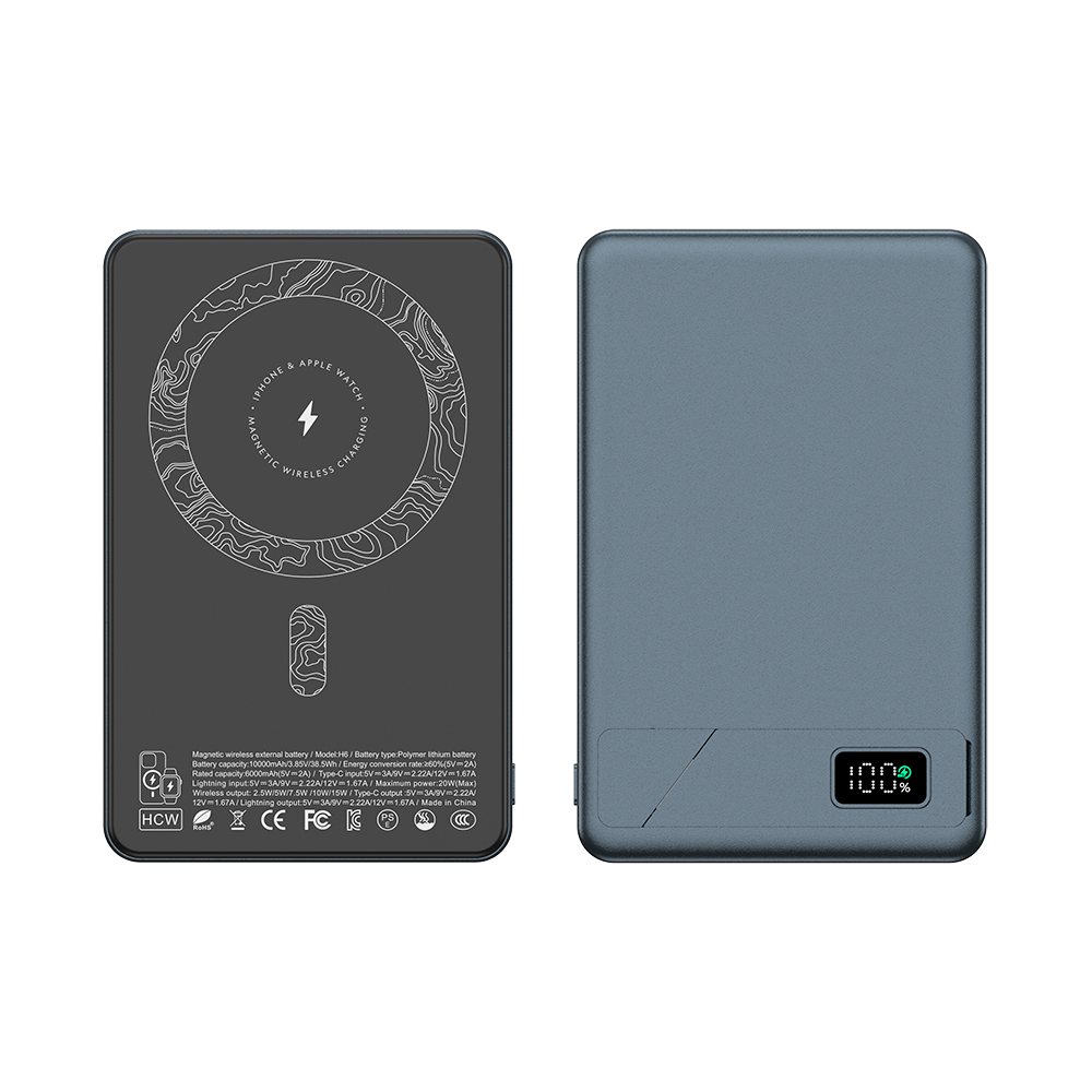 New Arrival Custom logo 15w Battery Pack Metal Wireless Powerbank Slim Charger 10000mah Magnetic Power Bank