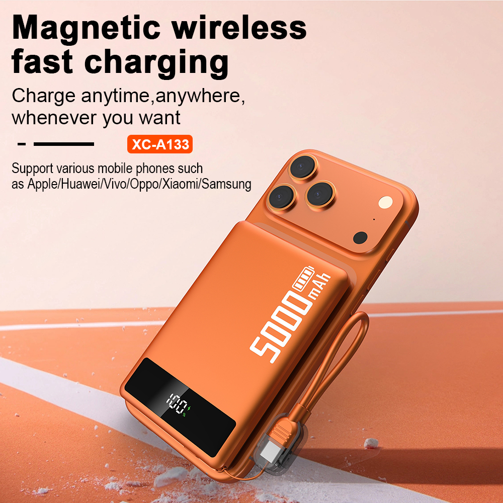 New Arrival Pd20w Custom logo ultra Thin Power Banks Battery Pack Mini Powerbank Portable Charger Wireless Magnetic Power Bank