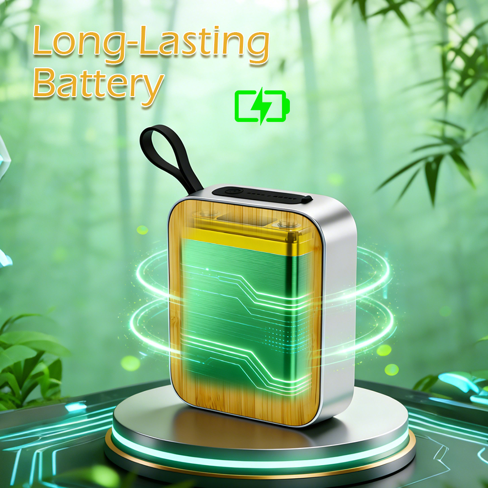 Custom Creative Shell Bamboo Stainless Steel Simple Square Wood Bluetooth Speaker