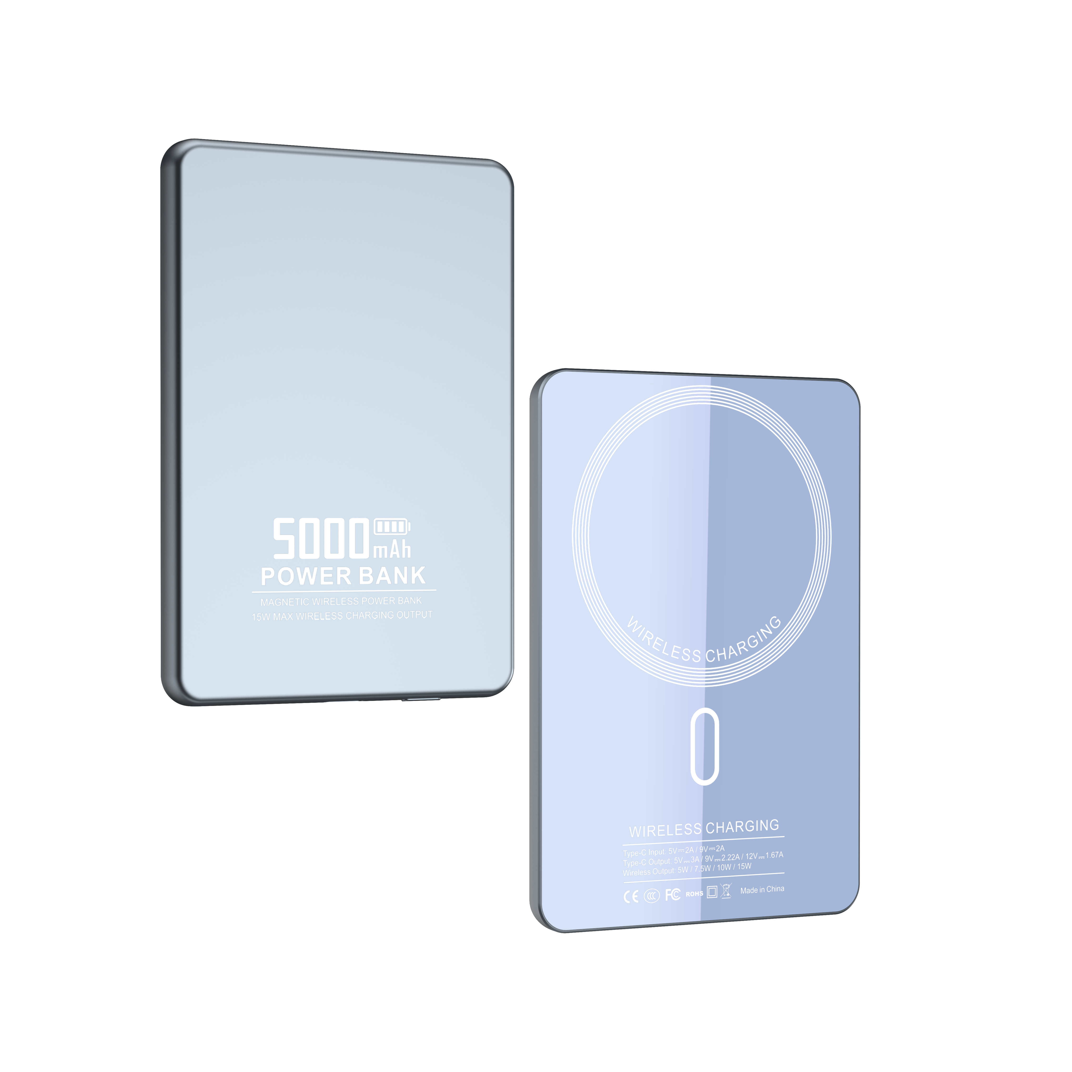 Ultra-thin 6.35mm 15W Magnetic Wireless Charging 5000mAh PD20W Fast Charging Portable Power Bank