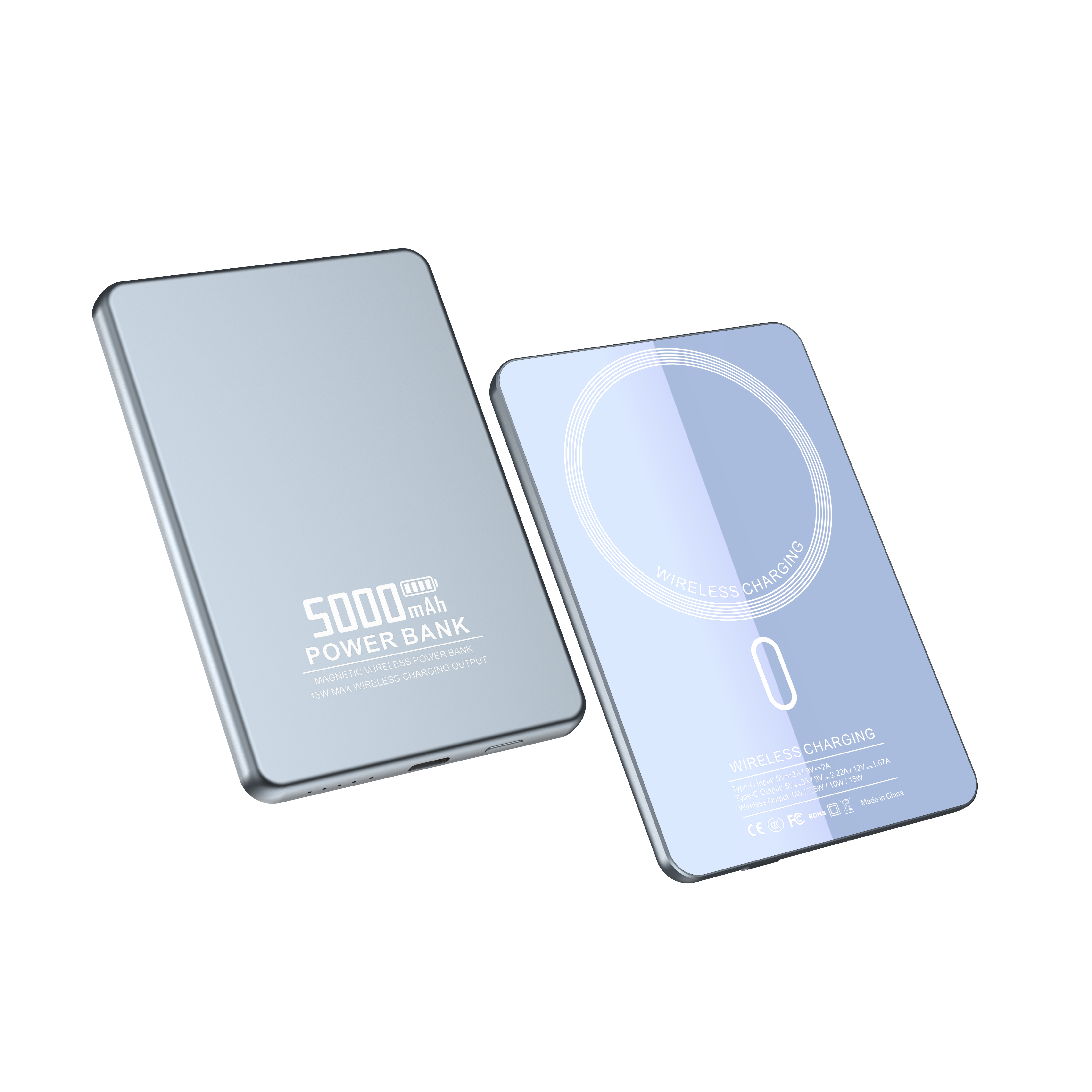 Ultra-thin 6.35mm 15W Magnetic Wireless Charging 5000mAh PD20W Fast Charging Portable Power Bank