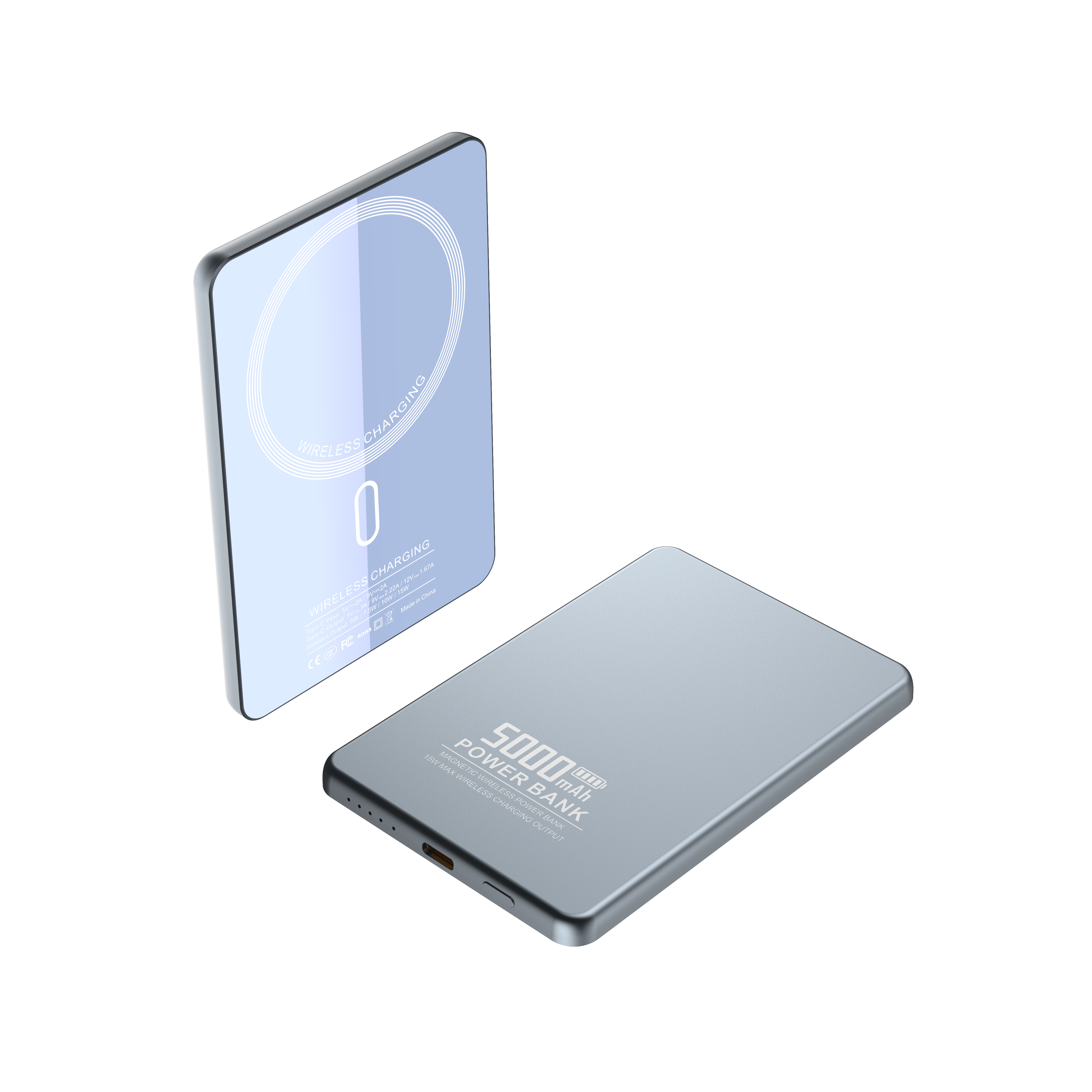 Ultra-thin 6.35mm 15W Magnetic Wireless Charging 5000mAh PD20W Fast Charging Portable Power Bank