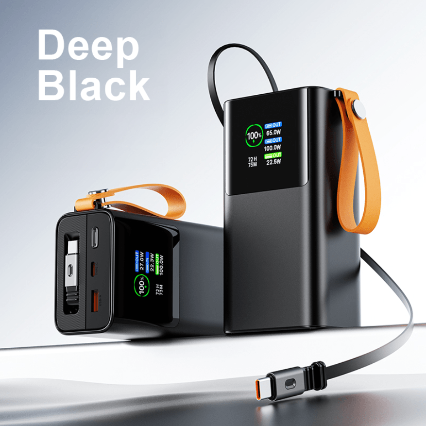 OEM LOGO 165W 30000mAh Li-ion Power Battery Charger Built-in USB-C Cable PD100W with LED Display for Macbook Mobile Laptops