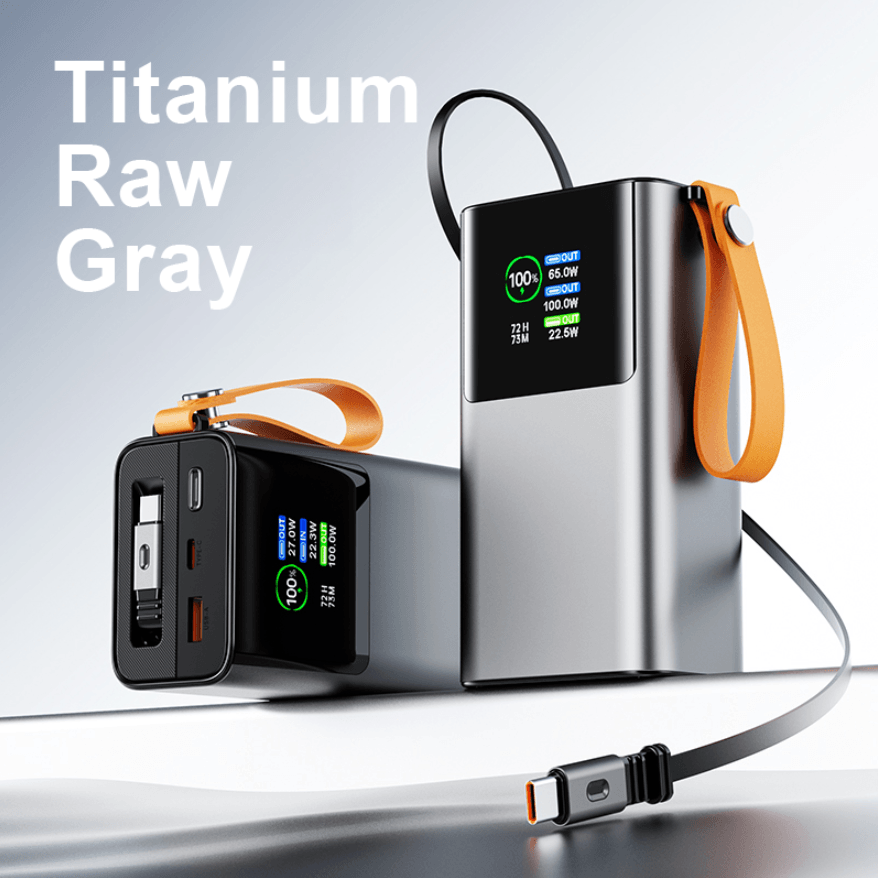OEM LOGO 165W 30000mAh Li-ion Power Battery Charger Built-in USB-C Cable PD100W with LED Display for Macbook Mobile Laptops