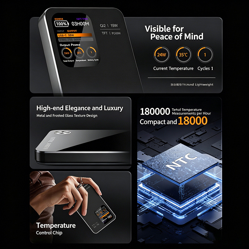 Custom LED logo 5000mAH 10000mah fast charge 22.5W magnetic wireless charging power bank