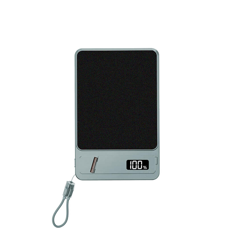 3-in-1 Magnetic Wireless Charging Built-in Phone Stand Lanyard Cable 22.5W Fast Charging Digital Display Power Bank