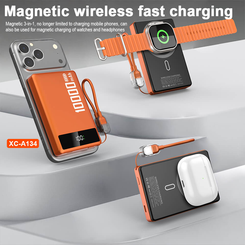 New Arrival Mini Ultra Slim 10000mah 22.5w Fast Charging Magnetic Wireless Lanyard Portable Power Bank