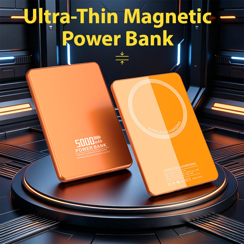 Ultra Slim 5000mAh 10000mAh Magnetic Power Bank 15W Wireless Fast Charge for iPhone 17 16 15