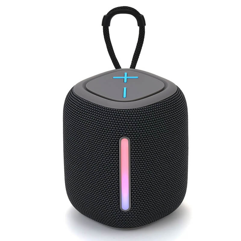 High Quality Fabric RGB Colorful Led Light Wireless Speaker Outdoor Portable Waterproof Super Bass Bluetooth Speaker