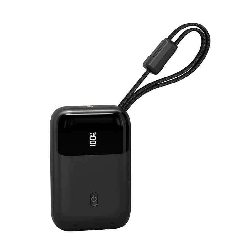 Mini Size Detachable Cell Power Bank 10000mAh 22.5W Peak Output Digital Power Screen Built-in Lanyard Dual Line Fast Charge Power Bank
