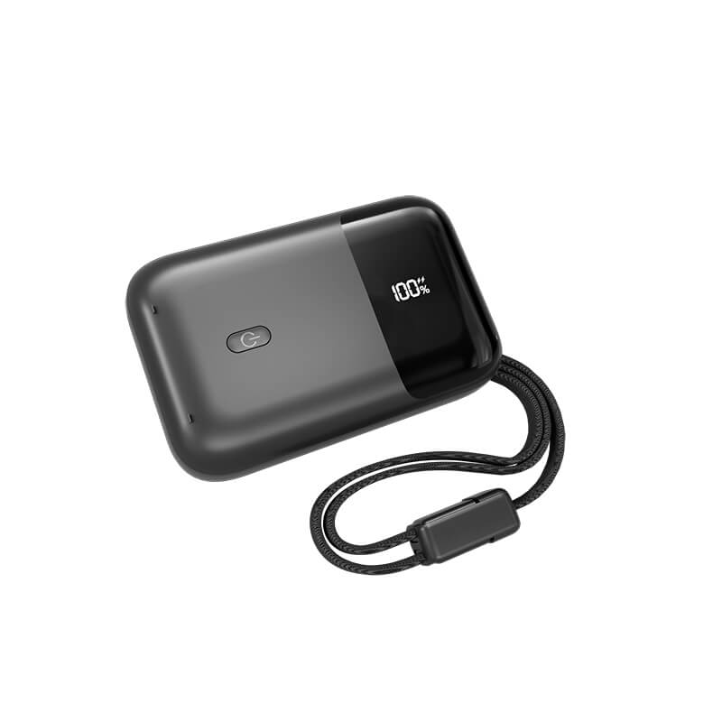 Mini Size Detachable Cell Power Bank 10000mAh 22.5W Peak Output Digital Power Screen Built-in Lanyard Dual Line Fast Charge Power Bank