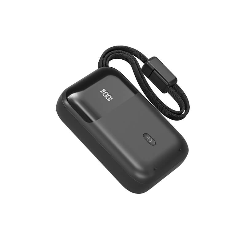 Mini Size Detachable Cell Power Bank 10000mAh 22.5W Peak Output Digital Power Screen Built-in Lanyard Dual Line Fast Charge Power Bank