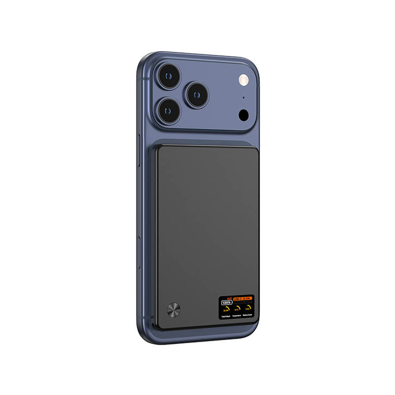 Aluminum Alloy Full Solid State Magnetic Power Bank 5000mAh N52 Strong Magnet Real Time Temp Data Display Pocket Friendly Power Bank