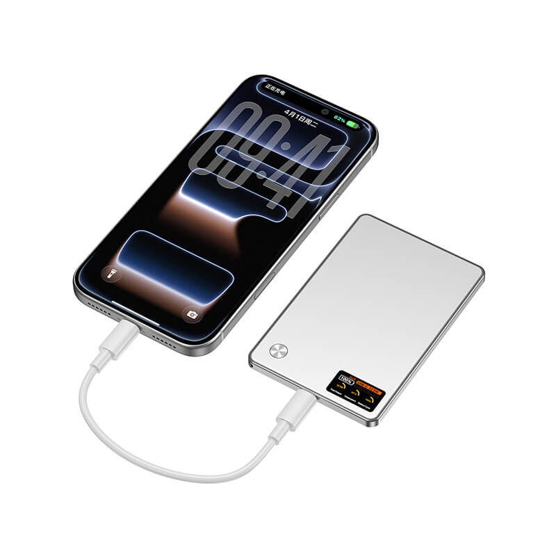 Aluminum Alloy Full Solid State Magnetic Power Bank 5000mAh N52 Strong Magnet Real Time Temp Data Display Pocket Friendly Power Bank