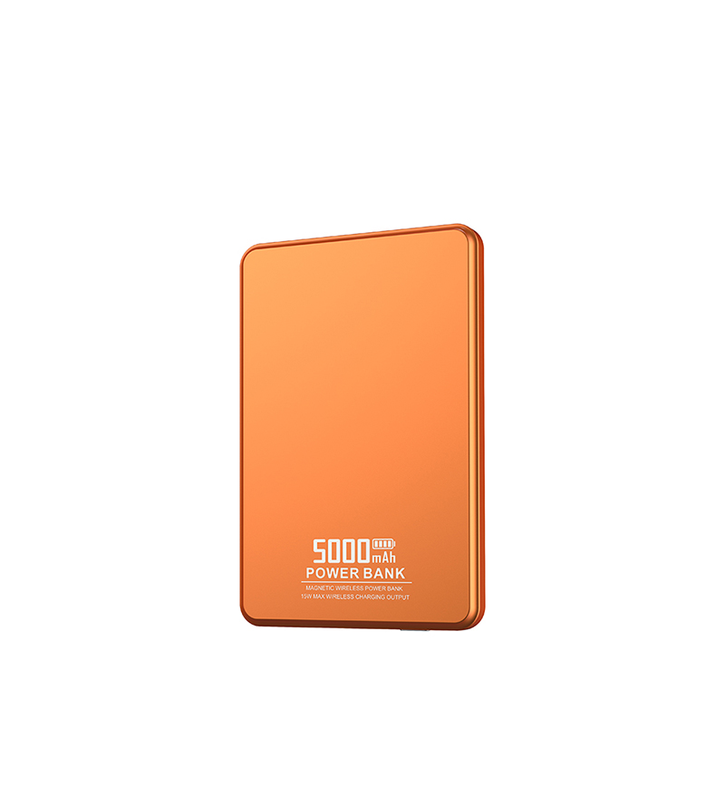 7.5mm Ultra Thin CNC Aluminum Magnetic Power Bank 5000mAh PD22.5W Wired 15W Wireless 5 LED Light Indicator 3 Color Mini Pocket Power Bank