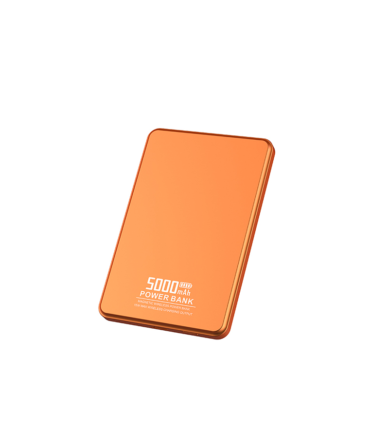 7.5mm Ultra Thin CNC Aluminum Magnetic Power Bank 5000mAh PD22.5W Wired 15W Wireless 5 LED Light Indicator 3 Color Mini Pocket Power Bank