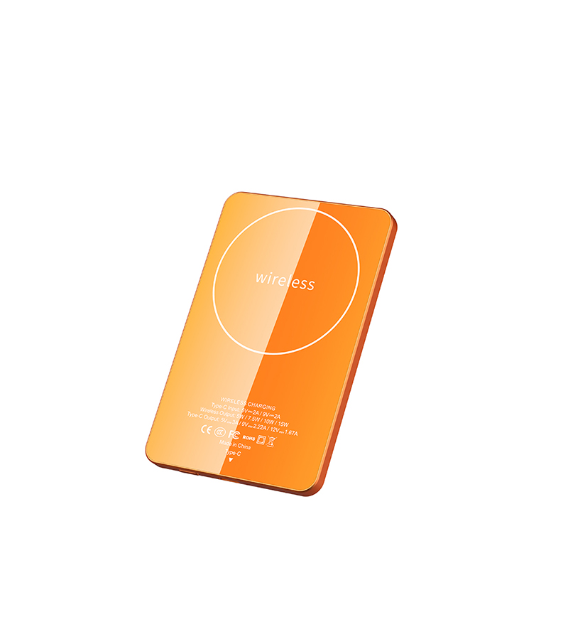 7.5mm Ultra Thin CNC Aluminum Magnetic Power Bank 5000mAh PD22.5W Wired 15W Wireless 5 LED Light Indicator 3 Color Mini Pocket Power Bank