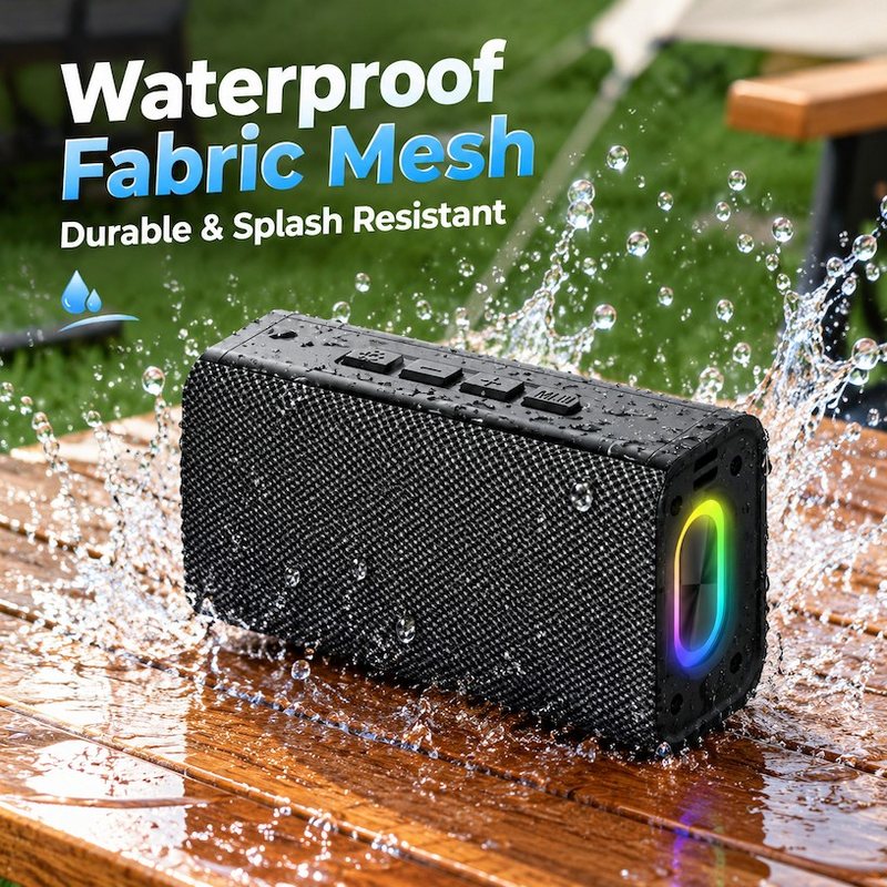 Portable RGB Bluetooth Speaker, 5W Stereo, 800mAh, BT 6.0