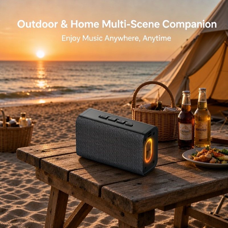 Portable RGB Bluetooth Speaker, 5W Stereo, 800mAh, BT 6.0