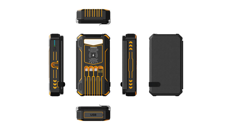 outdoor power bank overview with PD fast charging, 6 outputs and 2 inputs