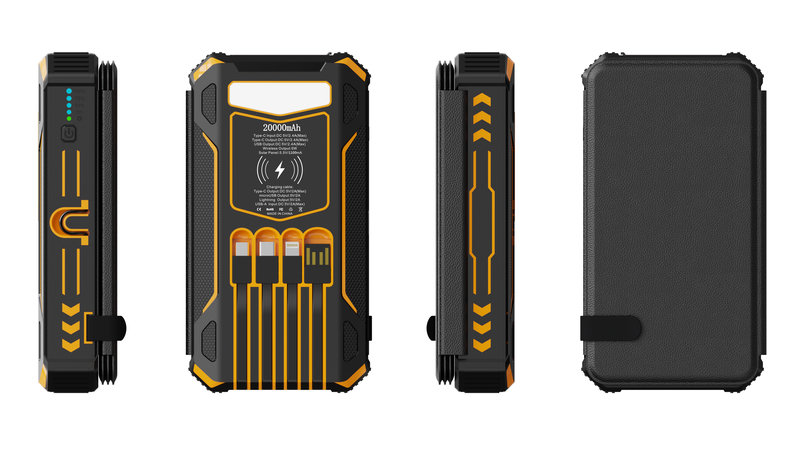Solar Power Bank, 20000mAh, 15W Wireless, 3-Fold Solar Panel SL-905