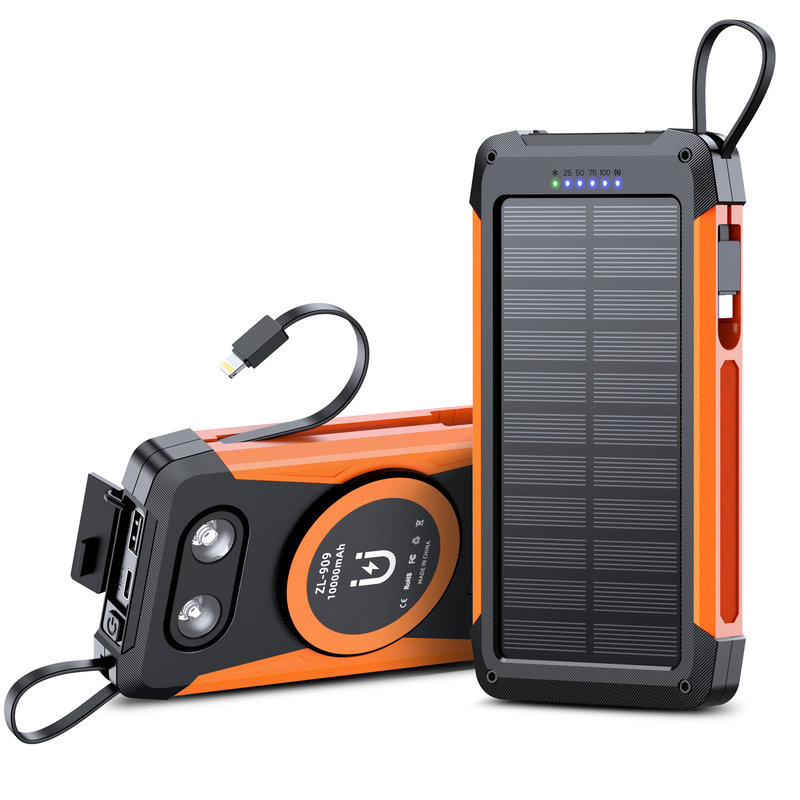 Solar Power Bank, 10000mAh, 15W Magnetic Wireless, 22mm Slim SL-909