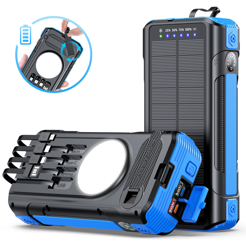 Solar Power Bank, 40000mAh, Hand Crank, Compass, Thermometer SL-912