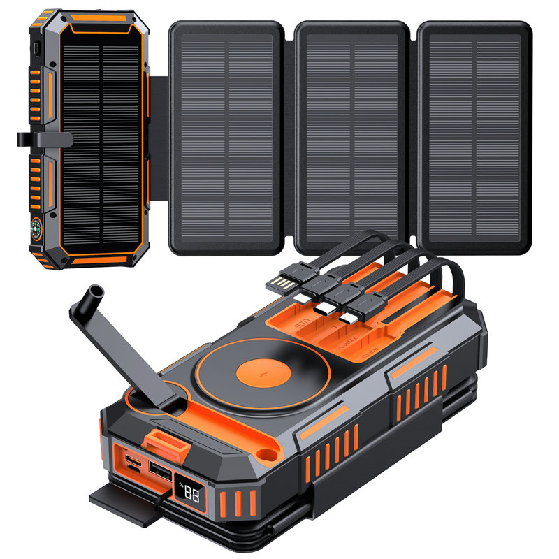 Solar Power Bank, 20000mAh, Hand Crank, 6W Solar Panel SL-916