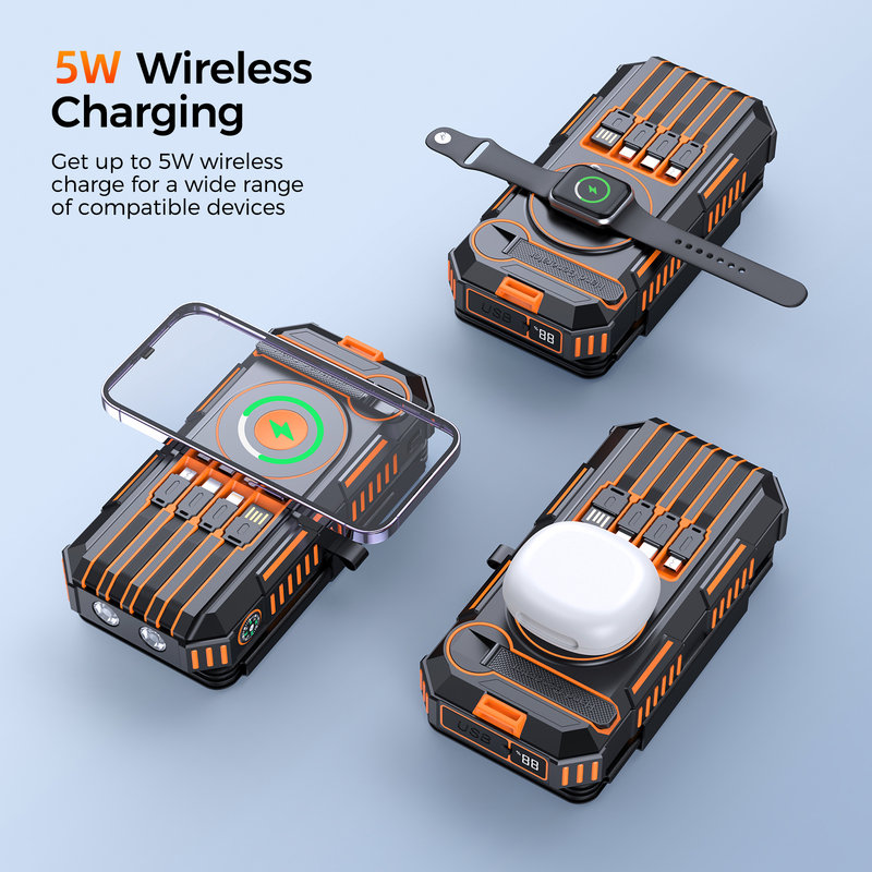 Solar Power Bank, 20000mAh, Hand Crank, 6W Solar Panel SL-916