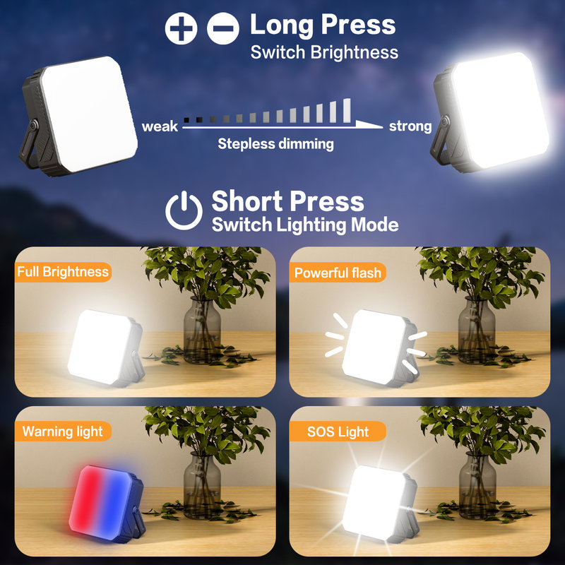 10000mAh Solar Camping Lantern Power Bank, 10W LED, SOS Warning SL-501