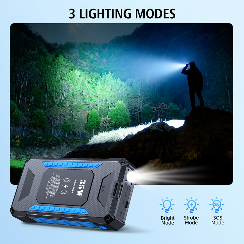 SL-602 solar power bank with 35W USB-C PD output