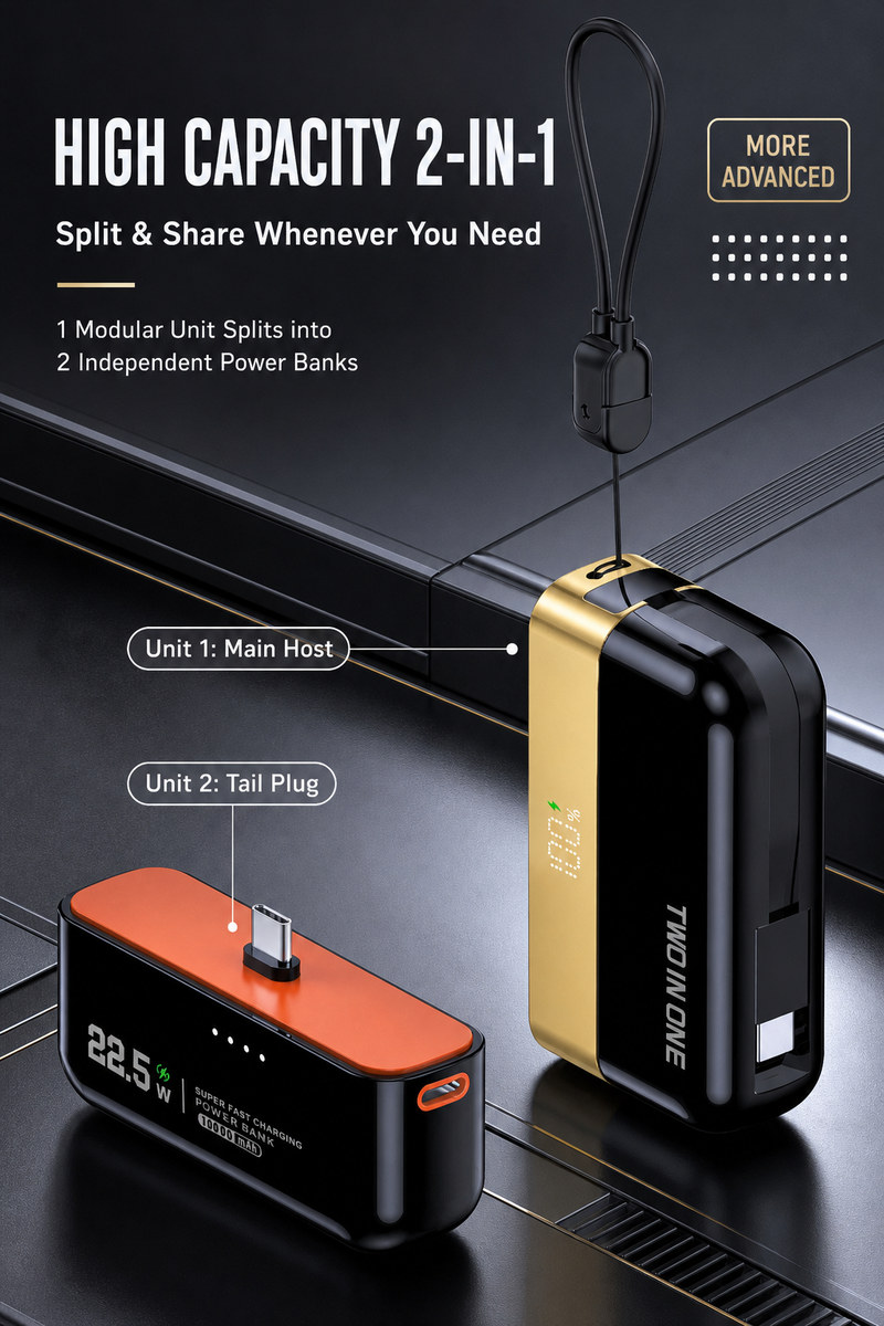 XC59 detachable power bank, charging detail